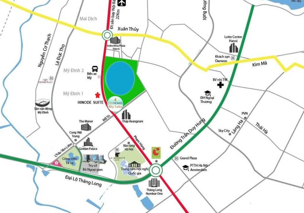 Vị trí Hinode Phạm Hùng và các liên kết vùng xung quanh